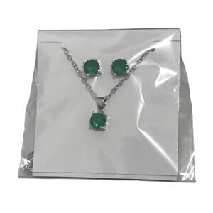 Effy Green & Silver Necklace and Earring's Set
